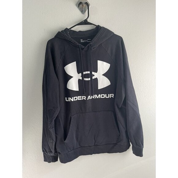 UNDER ARMOUR Men's Black Hoodie Size Large L Cold Gear Sweatshirt - Picture 1 of 8